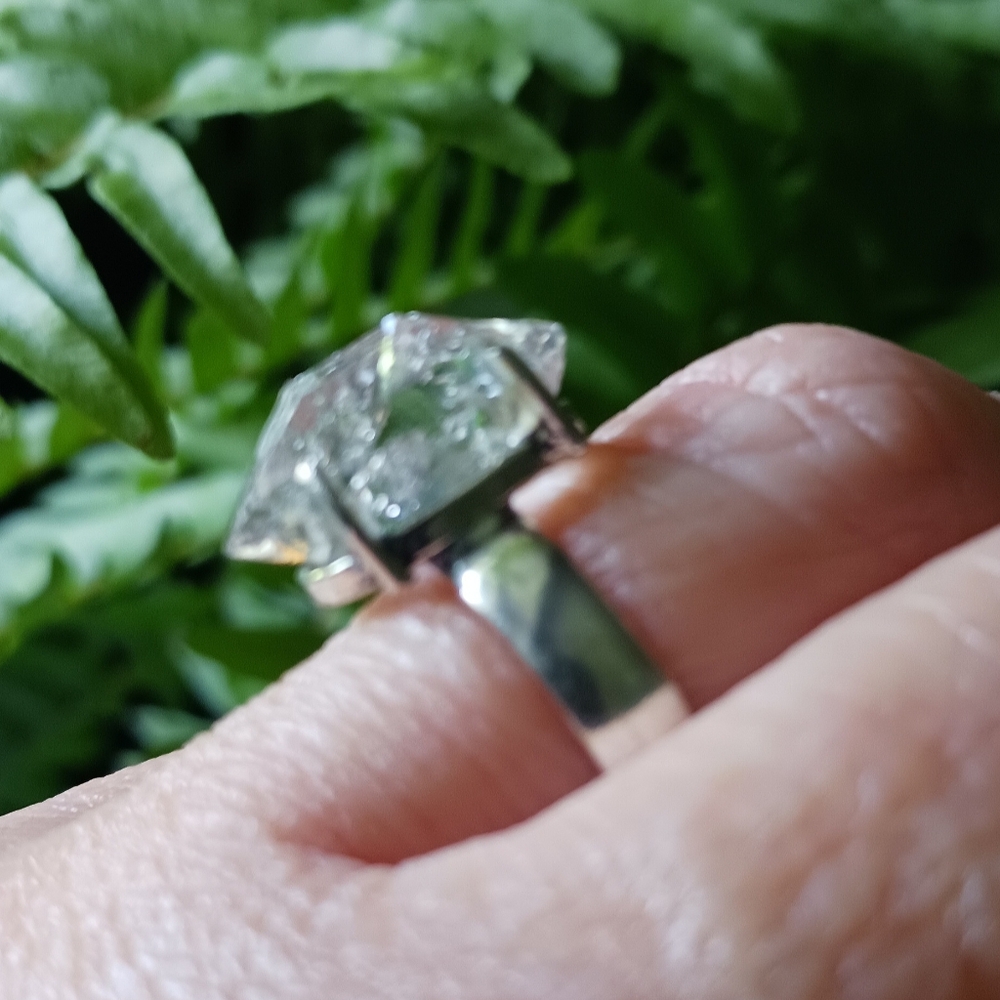 Herkimer Diamond 925 Sterling Silver Ring, Size 9 - Picture 10 of 12